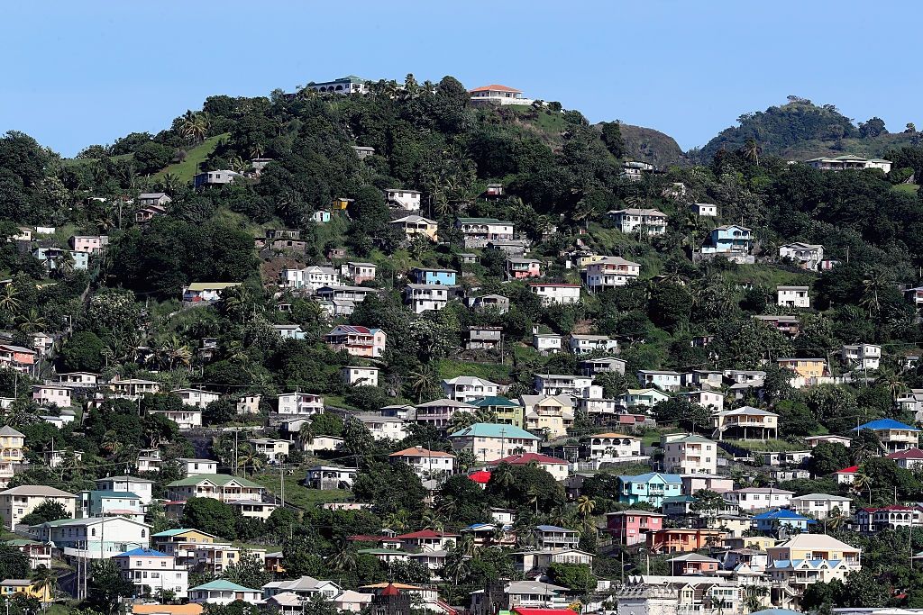 KINGSTOWN, SAINT VINCENT AND THE GRENADINES - NOVEMBER 26:  Houses on the hills surrounding Kingstown on the seventh day of an official visit to the Caribbean on November 26, 2016 in Kingstown, Saint Vincent and the Grenadines. Prince Harry's visit to The Caribbean marks the 35th Anniversary of Independence in Antigua and Barbuda and the 50th Anniversary of Independence in Barbados and Guyana.  (Photo by Chris Jackson/Getty Images)
