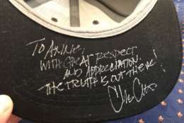 Chris Carter, the creator of “The X-Files,” also signed a hat for Anne Simon. 
(WTOP/Michelle Basch)