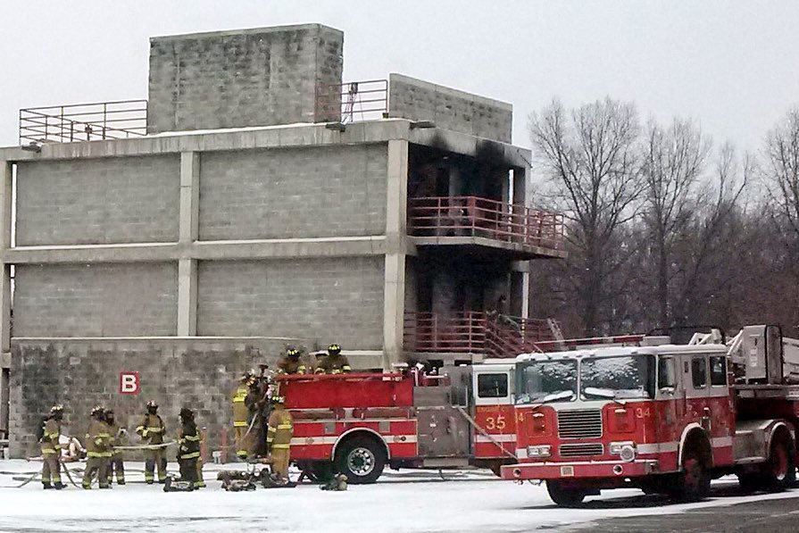 Recruits continue their training despite the harsh weather conditions at D.C. Fire's Training Academy. (Courtesy D.C. Fire and EMS)