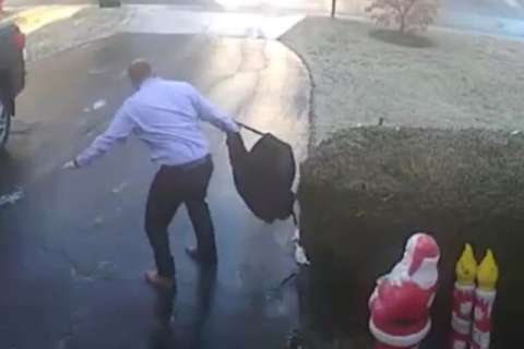 Watch: Va. man skids down icy driveway in viral video