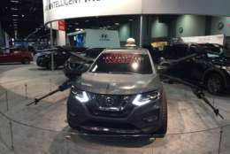 A Nissan Rogue tricked out in a 'Star Wars' motif at the 2018 Washington Auto Show. (WTOP/John Domen)
