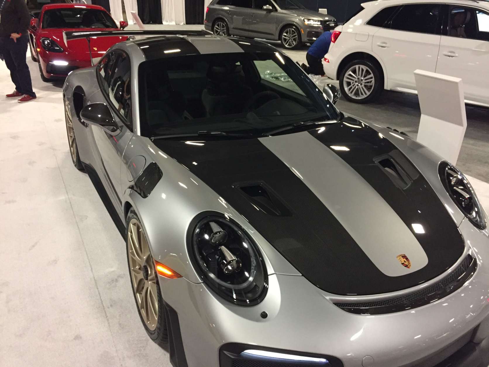 The $344,000 Porsche gt2rs goes 0 to 60 in less than two seconds. Pictured at the 2018 Washington Auto Show.
 (WTOP/John Domen)