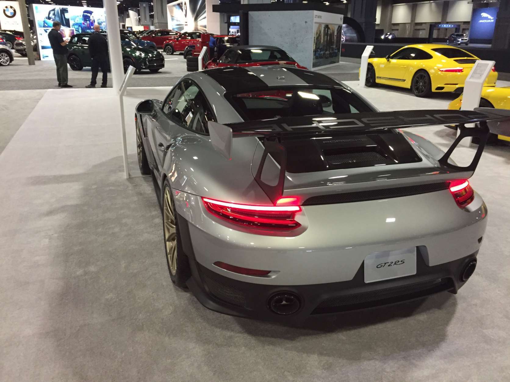 The $344,000 Porsche gt2rs goes 0 to 60 in less than two seconds. Pictured at the 2018 Washington Auto Show.
 (WTOP/John Domen)