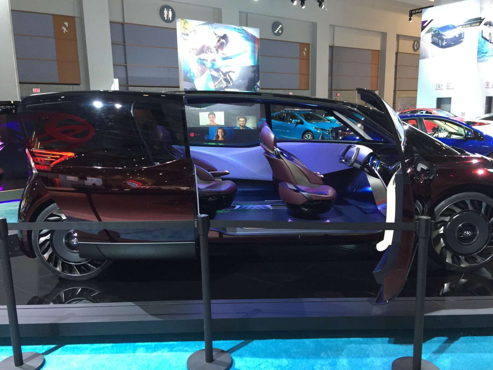 The Toyota FCR, a concept minivan that’s electric and autonomous, at the 2018 Washington Auto Show. (WTOP/John Domen)