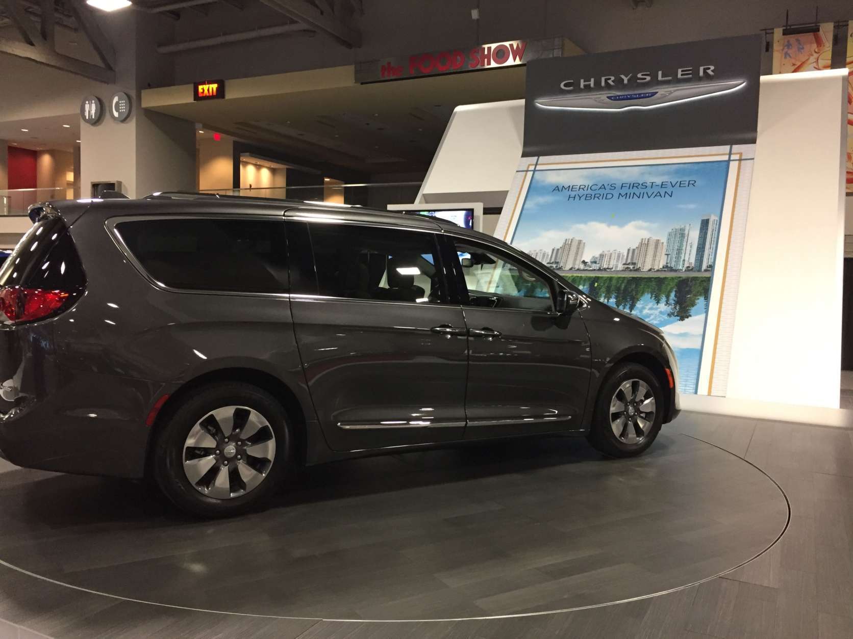 The first American hybrid minivan, the Chrysler Town and Country. Pictured at the 2018 Washington Auto Show. (WTOP/John Domen)