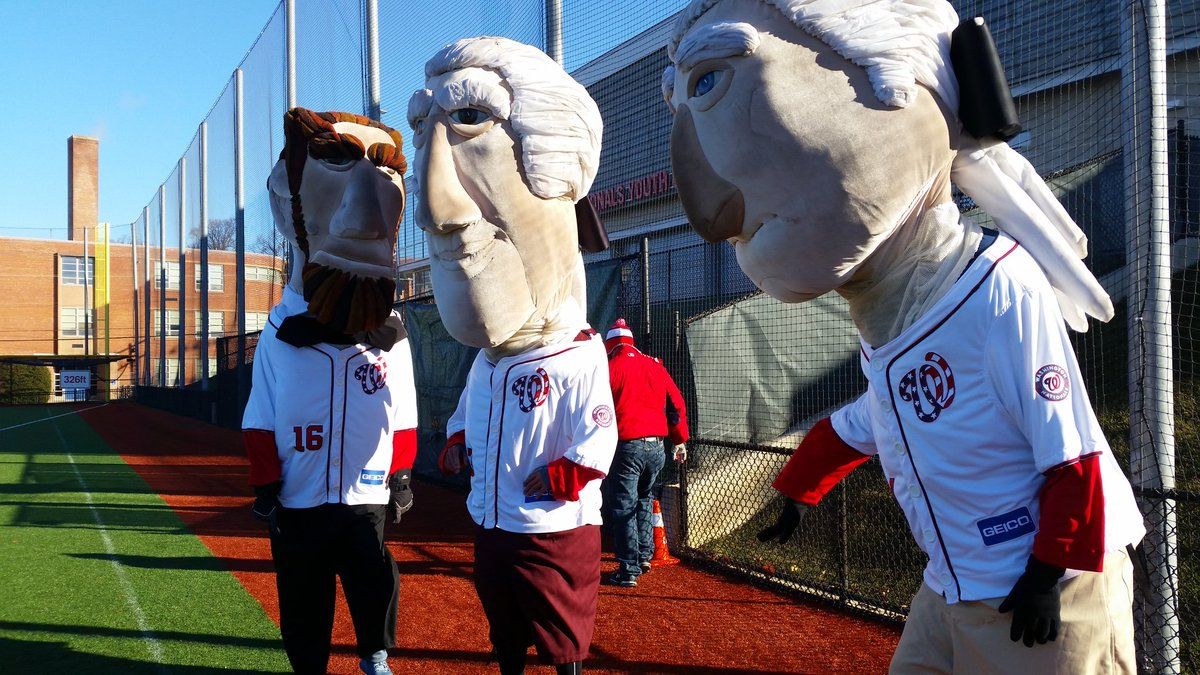 Temperatures were in the teens Sunday morning during the Nationals Racing Presidents tryouts at the National Youth Baseball Academy in Southeast D.C. (WTOP/Kathy Stewaert) 