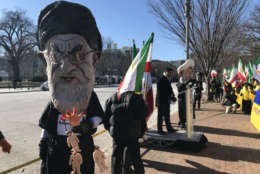 "For liberty in Iran and democracy in Iran we are here to support the protests in Iran that are ongoing," said Majid Sadeghpour, a Falls Church, Virginia, pharmacist who also serves as political director of the Organization of Iranian American Communities in the United States.  (WTOP/Dick Uliano) 