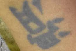 One of the tattoos found on a homicide victim in Waldorf, Maryland, Thursday night. (Courtesy Charles County Sheriff's Office)