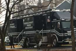 The barricade situation was still ongoing at 1 p.m. Sunday. (Courtesy Fairfax County police)