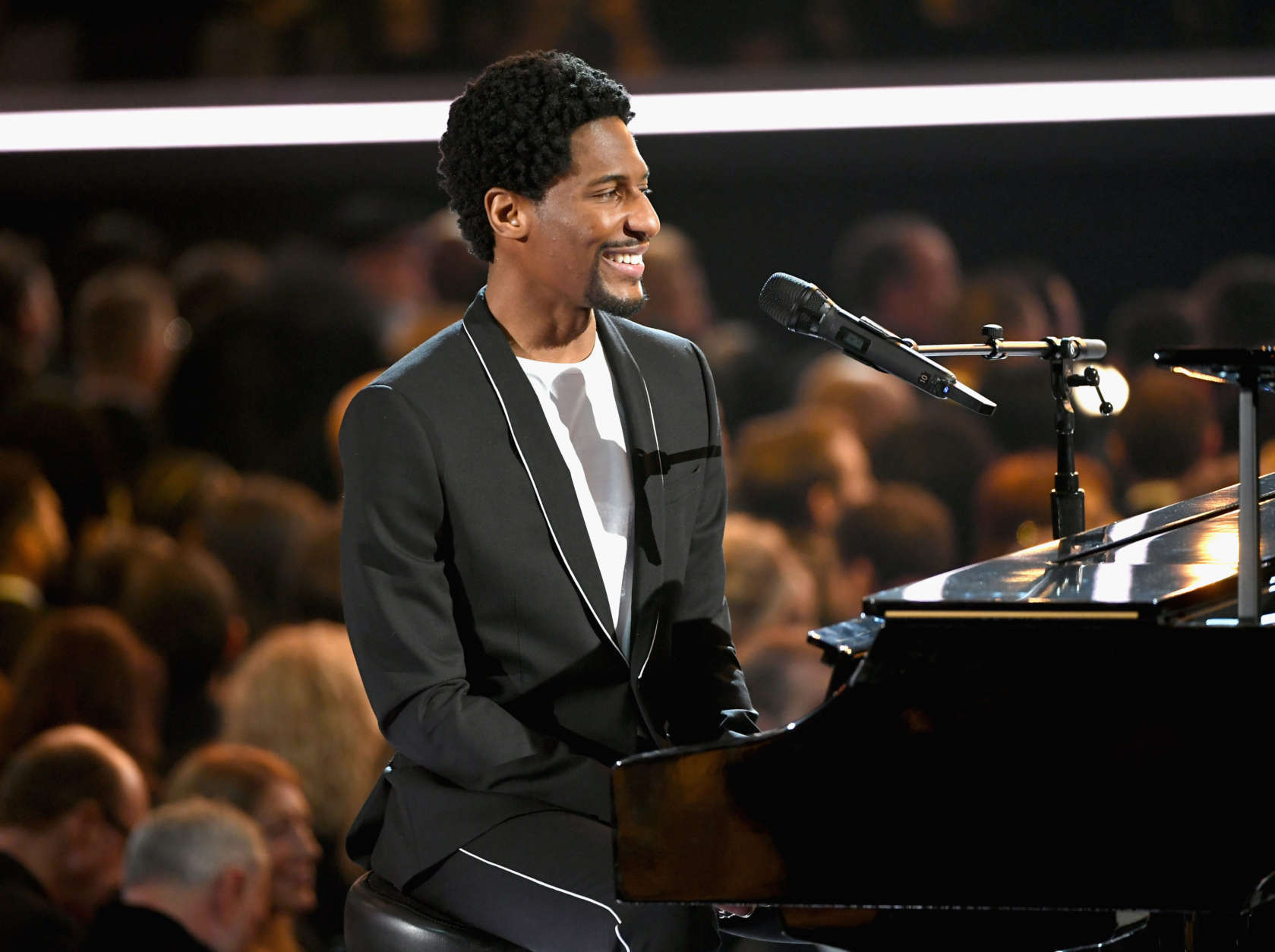 NEW YORK, NY - JANUARY 28:  Recording artist Jon Batiste performs onstage during the 60th Annual GRAMMY Awards at Madison Square Garden on January 28, 2018 in New York City.  (Photo by Kevin Winter/Getty Images for NARAS)