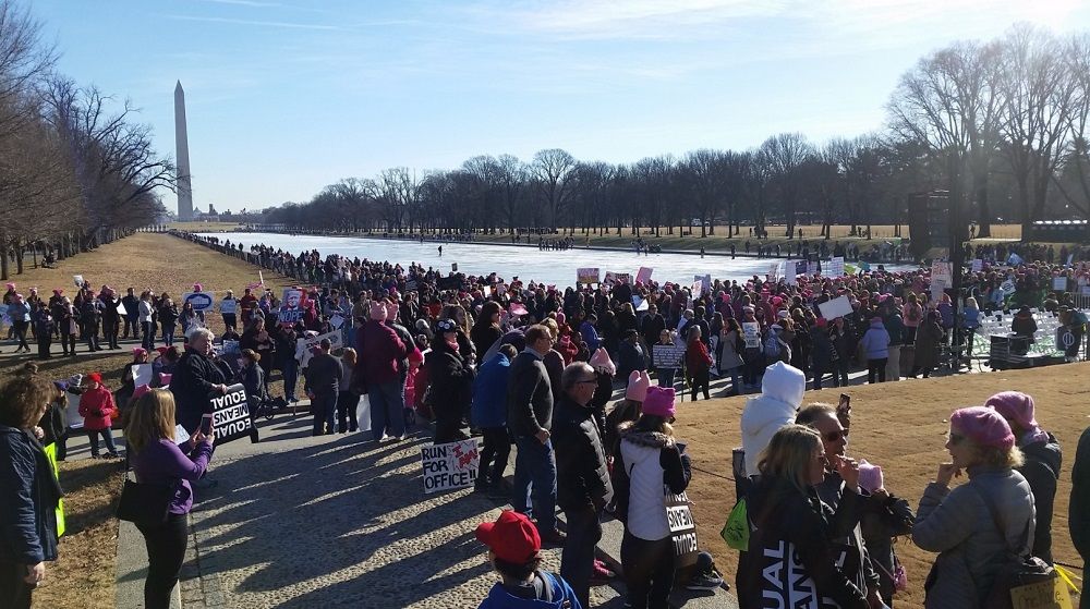 Activists in D.C. and across the country are marching for the 2018 Women's March on Washington. (WTOP/Kathy Stewart)