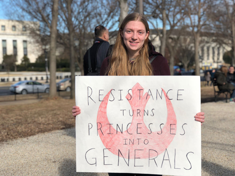 Marcher Lizzie Dawson didn't march last year but said she decided to "give it a shot" this year. (WTOP/Kate Ryan)
