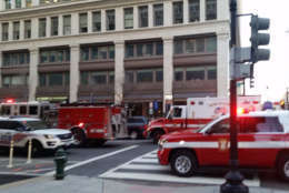Photo shows police and fire vehicles in DC