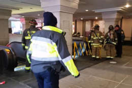 Photo shows firefighters at Metro Center
