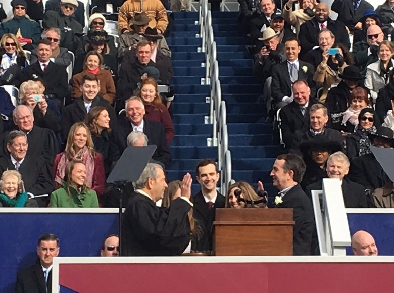Bells chimed as Ralph Northam became the 73rd governor of Virginia. (WTOP/Max Smith)