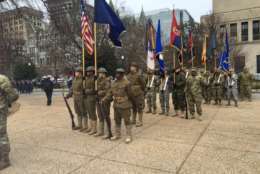 The parade featuring the National Guard and VMI cadets begins. (WTOP/Max Smith)