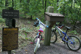 ** FOR IMMEDIATE RELEASE **Children's bicycles are parked near the entrance to a section of the Ozark Trail at the Taum Sauk Mountain State Park entrance in Missouri Sunday, Sept. 3, 2006. While some sections that go through wilderness are off-limits to anyone but hikers, backpackers and equestrians, other parts are open to off-road cyclist (not motorized). The riders of the bicycles were parked by children walking toward the start of the Ozark Trail. (AP Photo/James A. Finley)