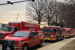 Photo shows Montgomery County fire tricks and rescue units