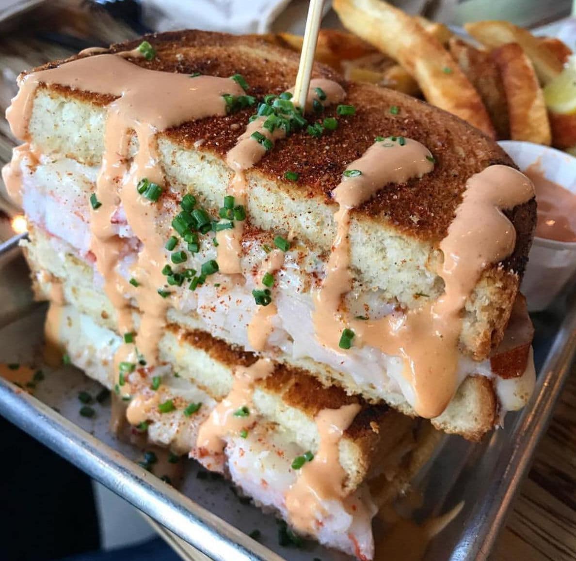 Slapfish bills itself as "ridiculously fresh, refreshingly responsible." Here's a look at the restaurant's clobster grilled cheese. (Courtesy Slapfish)