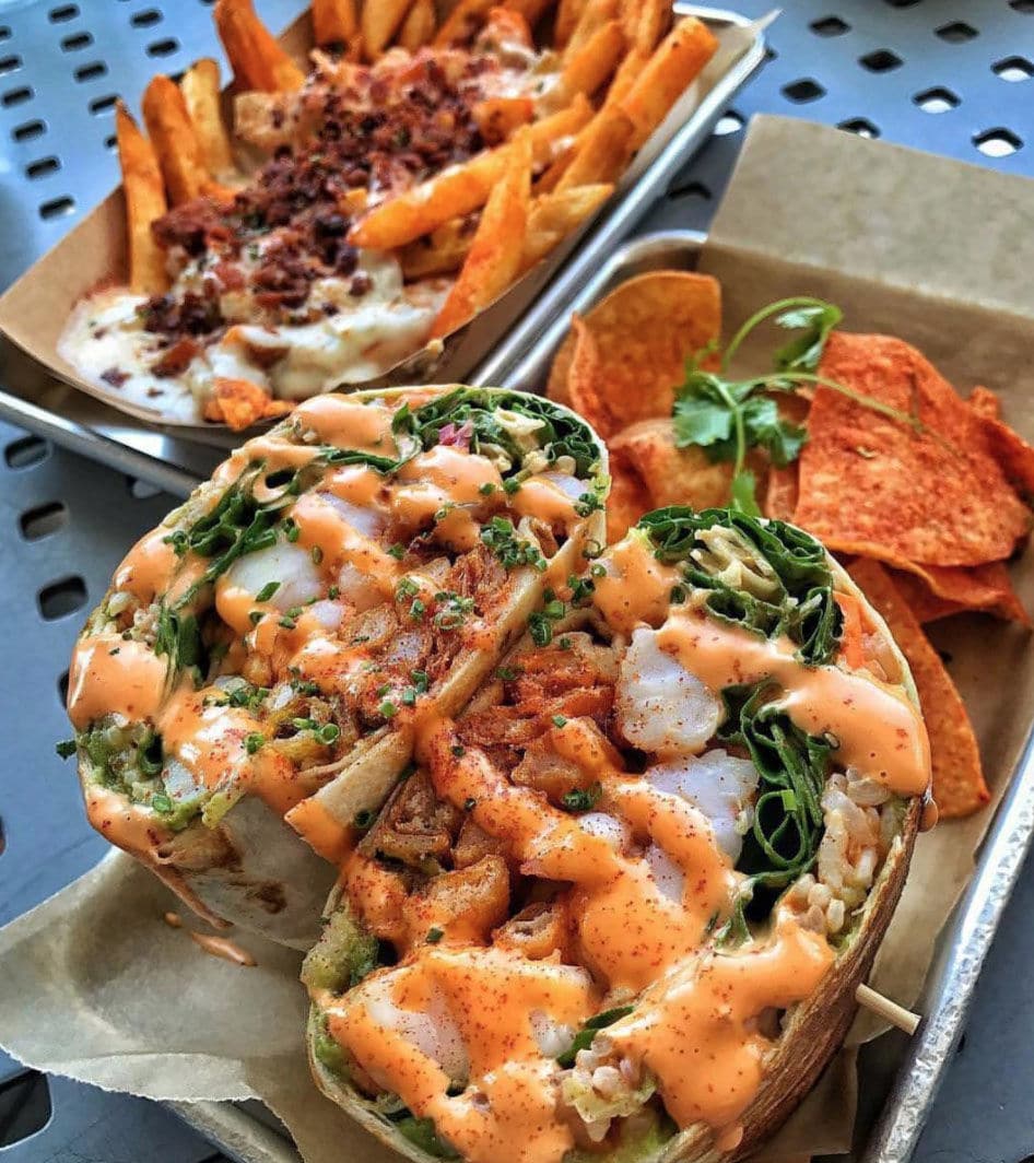 Slapfish's grilled shrimp burrito. The seafood restaurant plans to open its first D.C.-area location in Rockville in June. (Courtesy Slapfish)