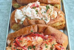 A look at the lobster rolls and lobster grinder. (Courtesy Slapfish)