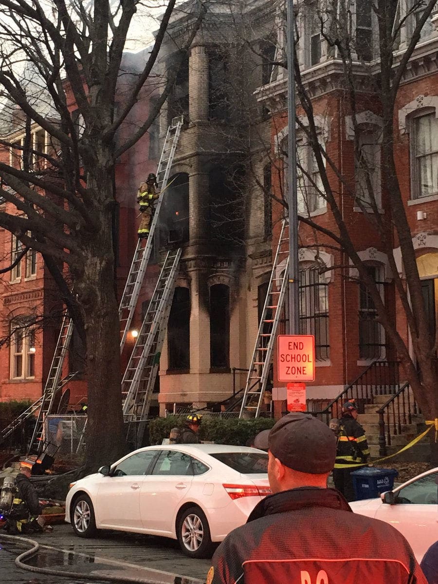 Firefighters got the blaze under control after about an hour, but were still knocking out hot spots around 8:30 a.m. (Courtesy D.C. Fire and EMS)