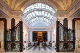 A skylight and gates decorate the interior of the Jefferson Hotel in Northwest D.C. The Jefferson ranked No. 3 hotel nationwide in 2018. (Courtesy U.S. News)