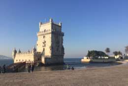 This Jan. 20, 2017 photo shows the Tower of Belem on the banks of the Tagus River in Lisbon, Portugal. The picturesque fortress is a UNESCO World Heritage site and one of Lisbon's most famous landmarks. It dates to the 16th century when Portuguese explorers sailed the globe, establishing a colonial empire that stretched from Asia to Africa to South America. (AP Photo/Beth J. Harpaz)