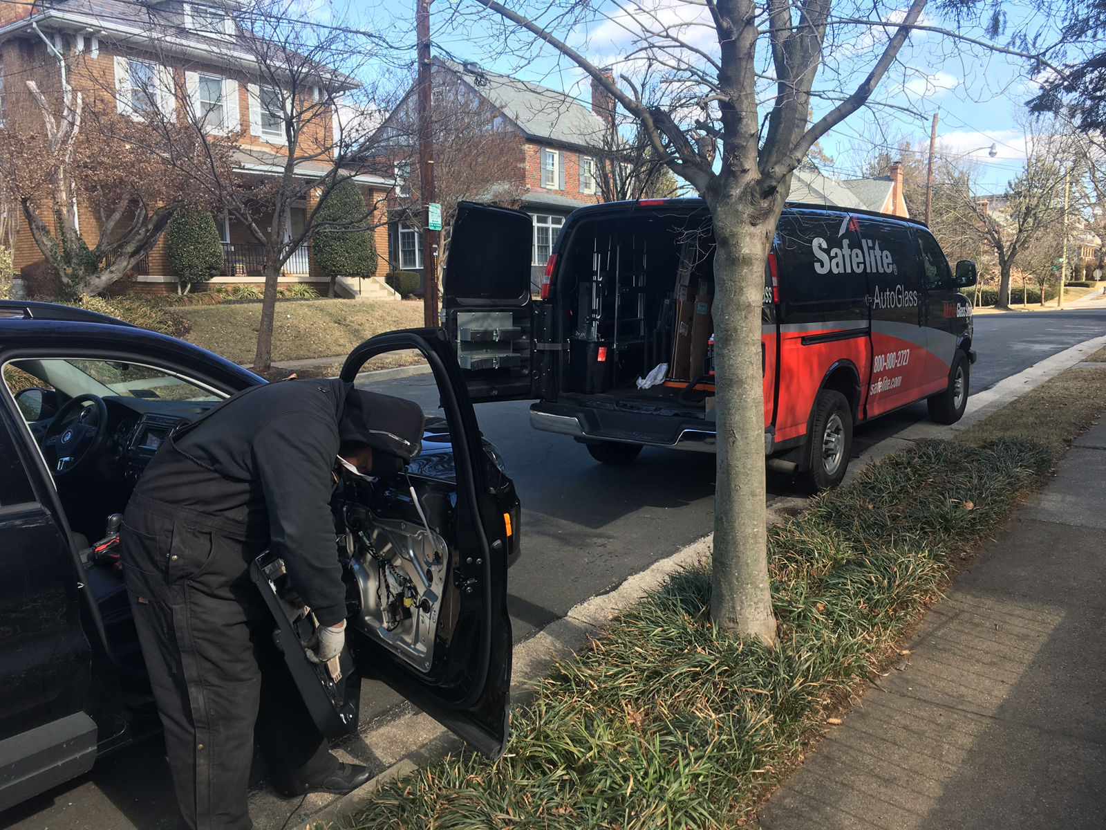 This car was one of 47 cars that were broken in to in the Sheppard Park neighborhood sometime on Wednesday night or early Thursday morning according to D.C. Police. (WTOP/Mike Murillo)