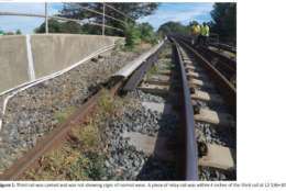 Photo of a third rail issue on Metro's Yellow Line. (Photo courtesy FTA)