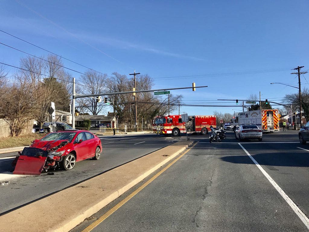 Two people were taken to the hospital with critical injuries. The northbound lanes on Georgia Avenue were blocked, some traffic manages to get by on southbound lanes. (Courtesy Pete Piringer via Twitter)