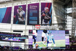 MINNEAPOLIS, MN - FEBRUARY 04:  A general interior view of the stadium prior to Super Bowl LII between the New England Patriots and the Philadelphia Eagles at U.S. Bank Stadium on February 4, 2018 in Minneapolis, Minnesota.  (Photo by Streeter Lecka/Getty Images)