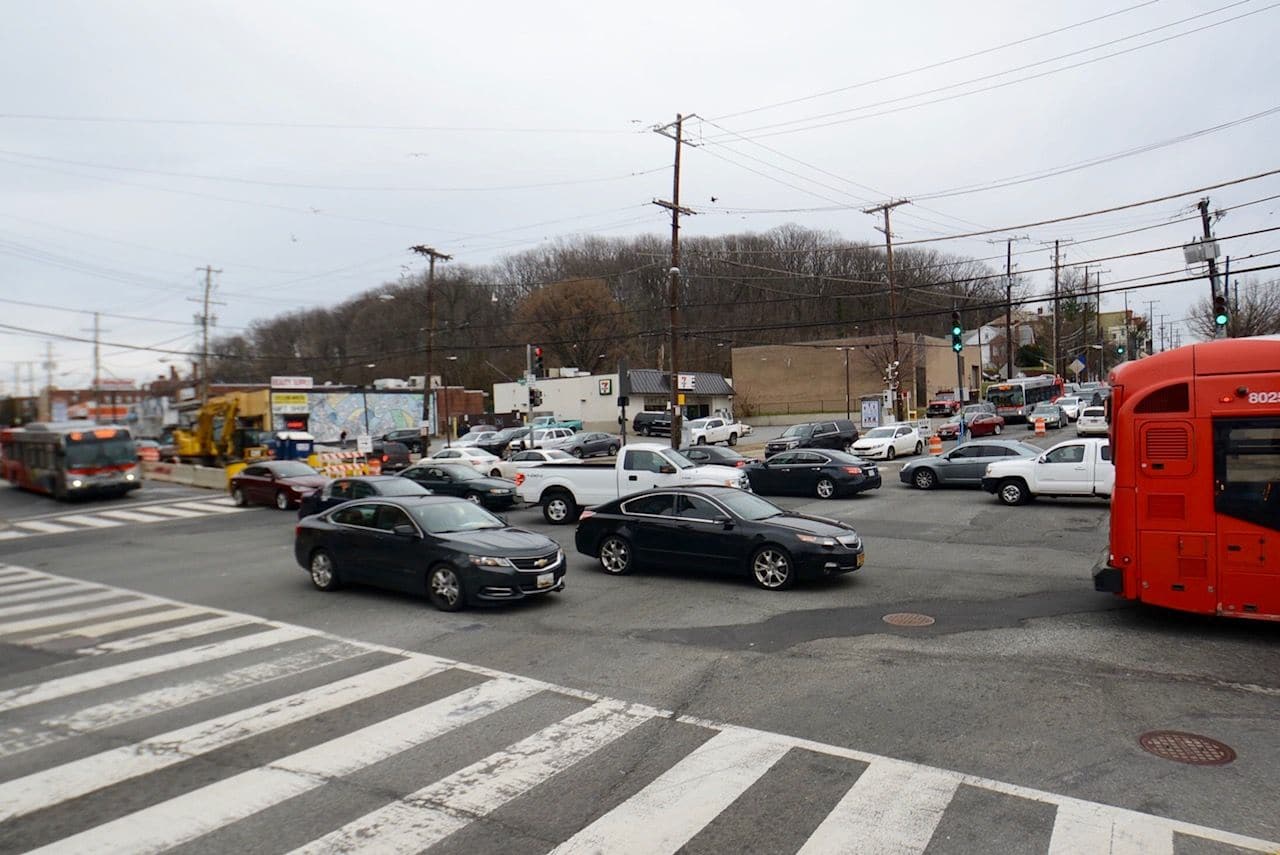 According to a District Department of Transportation analysis focusing on severity, frequency and rate of crashes, Minnesota Avenue and Benning Road Northeast was D.C.’s single most-dangerous intersection in 2017. (WTOP/Dave Dildine)