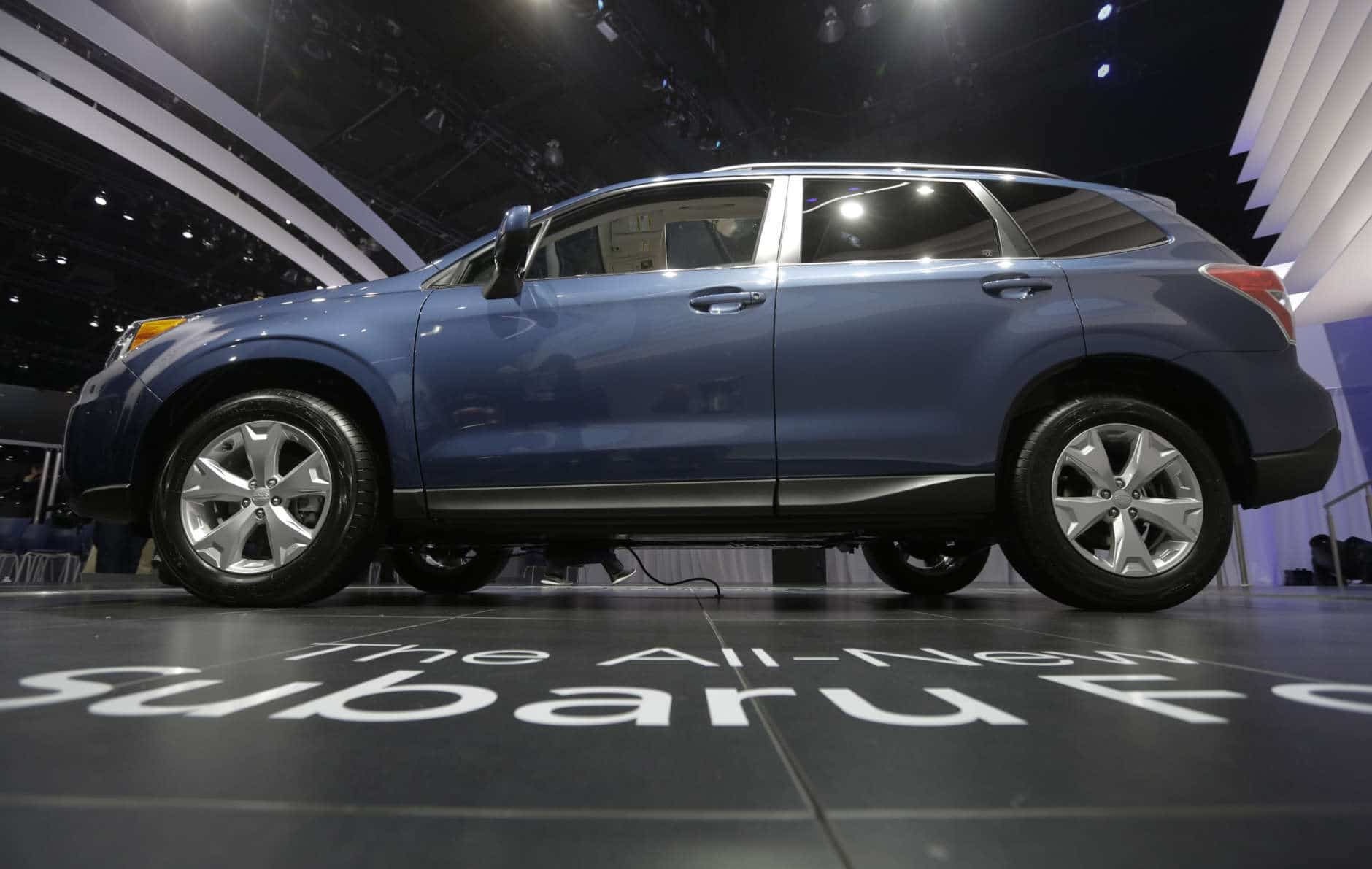Subaru Forester is shown during it's world debut at the LA Auto Show in Los Angeles, Wednesday, Nov. 28, 2012. (AP Photo/Chris Carlson)