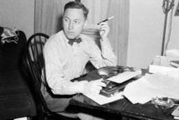 FILE - This Nov. 11, 1940 file photo shows playwright Tennessee Williams at his typewriter in New York.  Williams The Eye That Saw Death, will appear in the spring issue of The Strand Magazine.   The Eye That Saw Death has a fable-like quality even as its plot recalls Poes The Tell-Tale Heart.  (AP Photo/Dan Grossi, File)