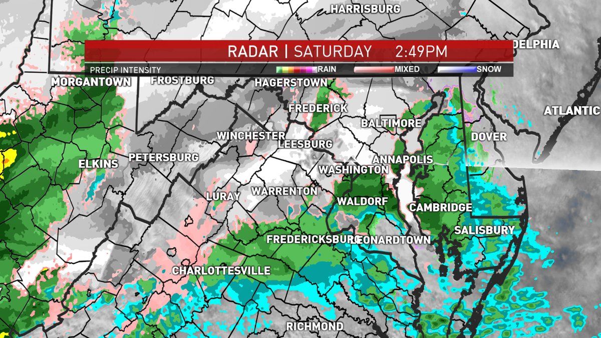 Radar map for Saturday 2:49 p.m. (Courtesy NBC 4)