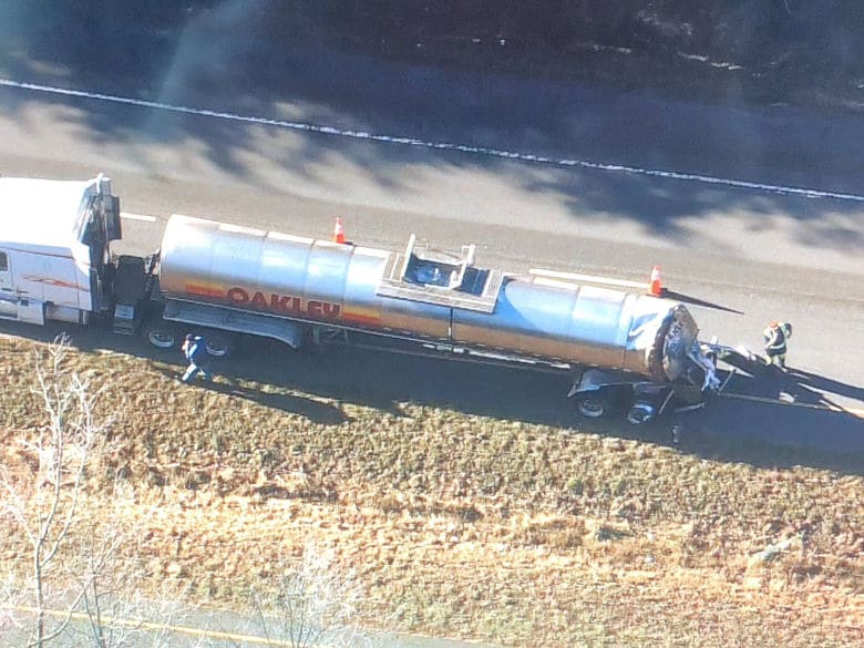 photo shows a tanker truck