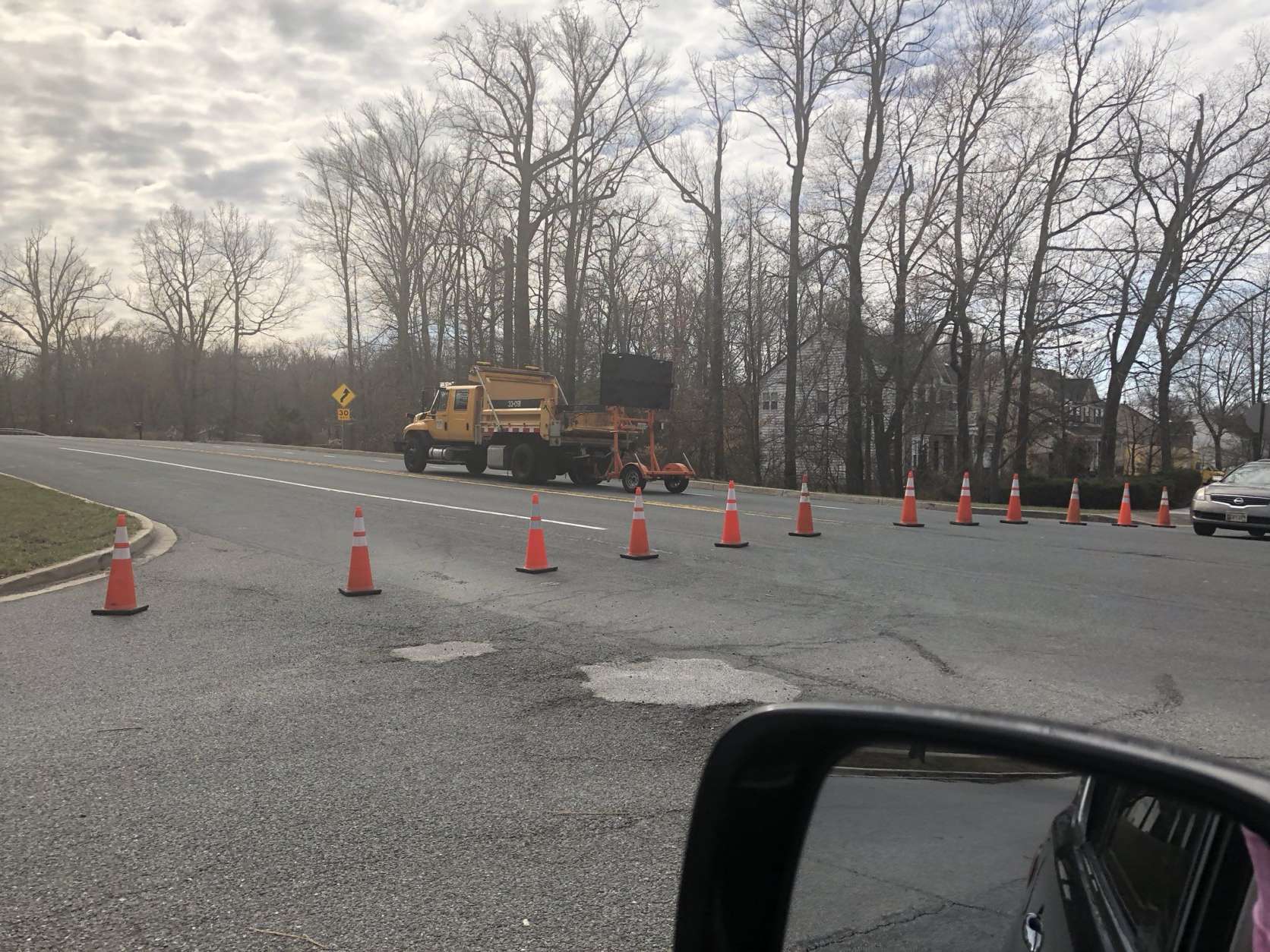 Route 197 in Maryland is blocked in both directions by a downed tree about a half-mile past BW Parkway. (Courtesy Missy Krissy via Twitter)