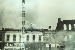 Crews battle a blaze on Seventh Street. (Courtesy D.C. Fire and EMS Museum)