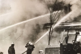 Firefighters battle a blaze. (Courtesy D.C. Fire and EMS Museum)