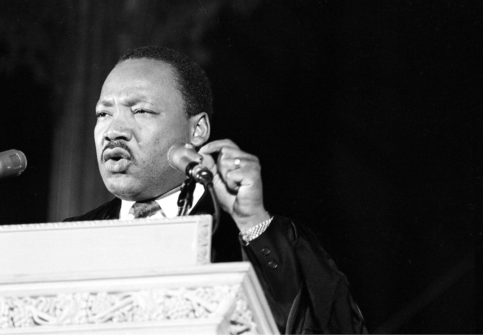 Dr. Martin Luther King Jr., discusses his planned poor people's demonstration from the pulpit of the Washington National Cathedral in Washington, D.C., March 31, 1968.  (AP Photo)