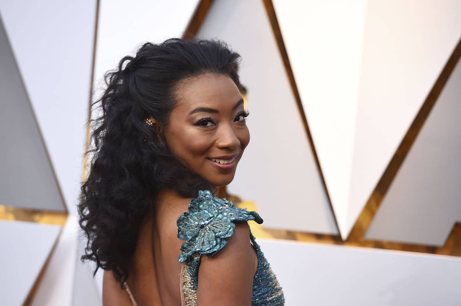 Betty Gabriel arrives at the Oscars on Sunday, March 4, 2018, at the Dolby Theatre in Los Angeles. (Photo by Jordan Strauss/Invision/AP)
