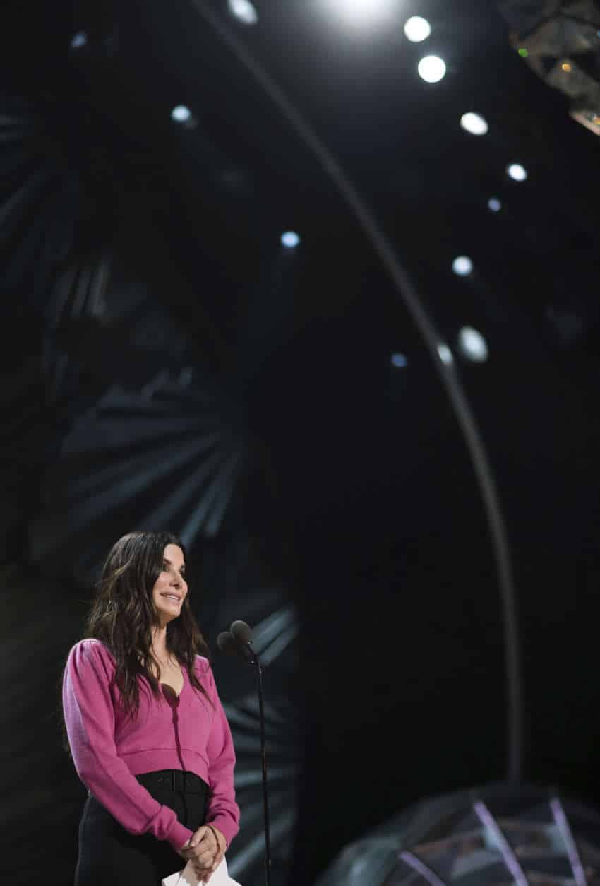 Sandra Bullock appears during rehearsals for the 90th Academy Awards in Los Angeles on Saturday, March 3, 2018. The Academy Awards will be held at the Dolby Theatre on Sunday, March 4. (Photo by Charles Sykes/Invision/AP)