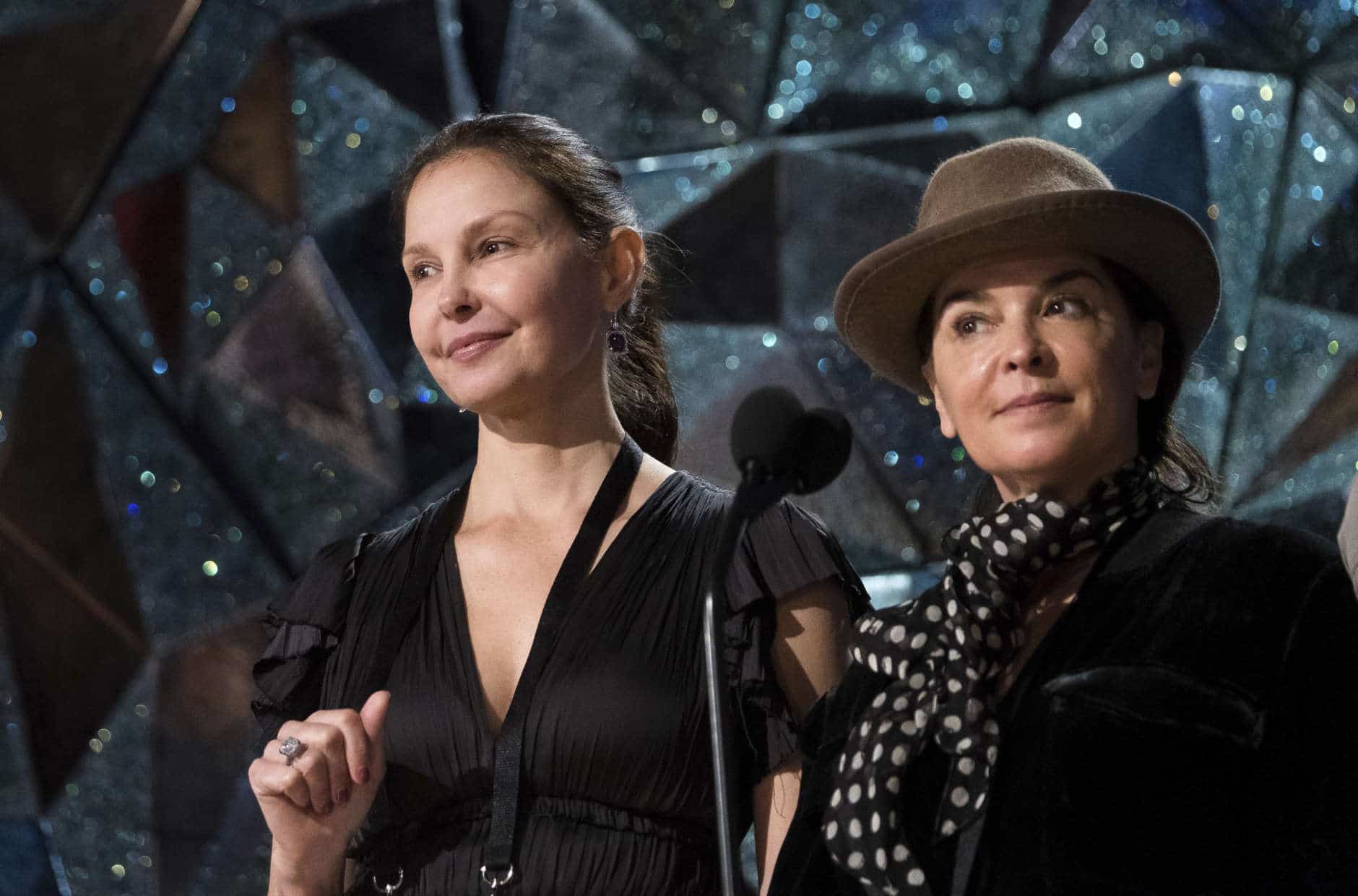 Ashley Judd, left, and Annabella Sciorra appear during rehearsals for the 90th Academy Awards in Los Angeles on Saturday, March 3, 2018. The Academy Awards will be held at the Dolby Theatre on Sunday, March 4. (Photo by Charles Sykes/Invision/AP)