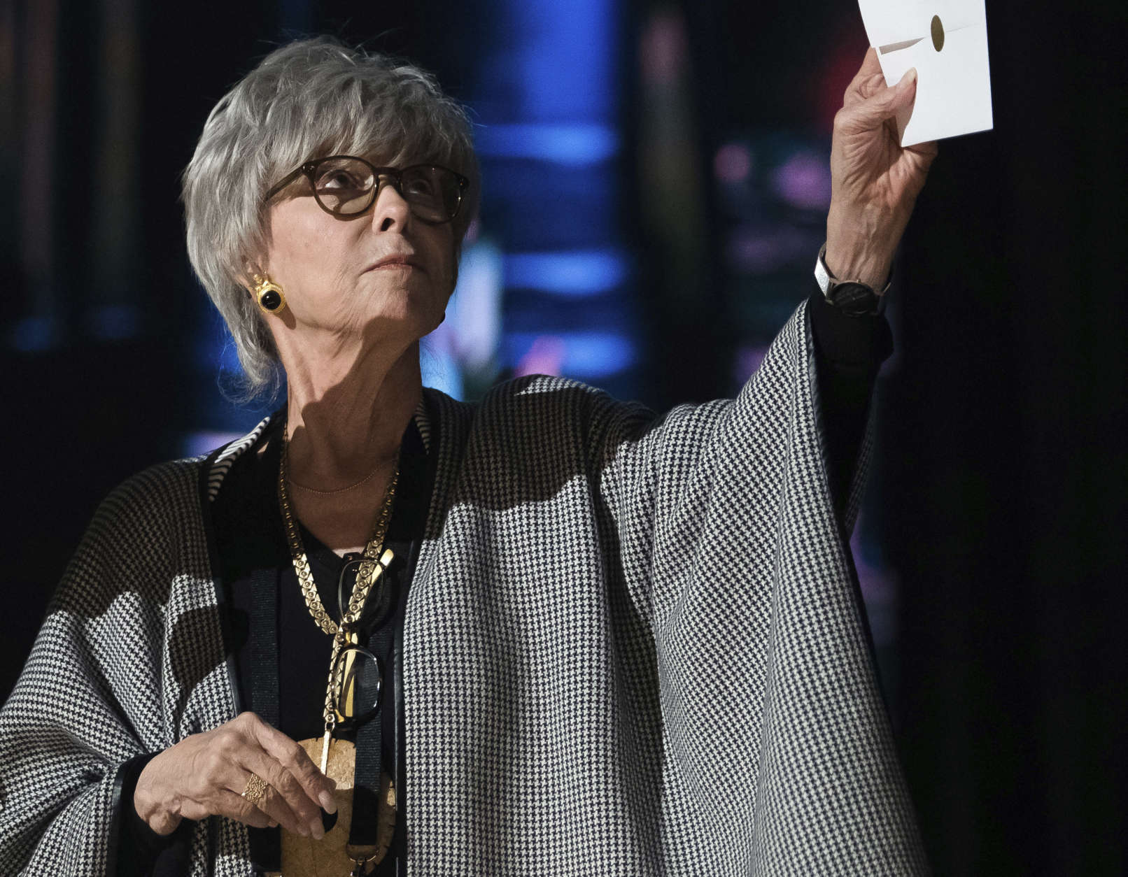Rita Moreno appears during rehearsals for the 90th Academy Awards in Los Angeles on Saturday, March 3, 2018. The Academy Awards will be held at the Dolby Theatre on Sunday, March 4. (Photo by Charles Sykes/Invision/AP)