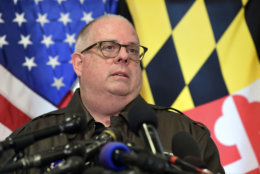 FILE — Maryland Gov. Larry Hogan speaks about the shooting at Great Mills High School during a news conference in Great Mills, Md., Tuesday, March 20, 2018. (AP Photo/Susan Walsh)