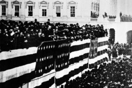 This general view shows the inauguration of James A. Garfield, the nation's 20th president, on the East Portico of the Capitol building in Washington, D.C., March 4, 1881.  (AP Photo)