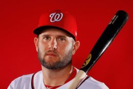 WEST PALM BEACH, FL - FEBRUARY 22:  Matt Adams #15 of the Washington Nationals poses for a photo during photo days at The Ballpark of the Palm Beaches on February 22, 2018 in West Palm Beach, Florida.  (Photo by Kevin C. Cox/Getty Images)