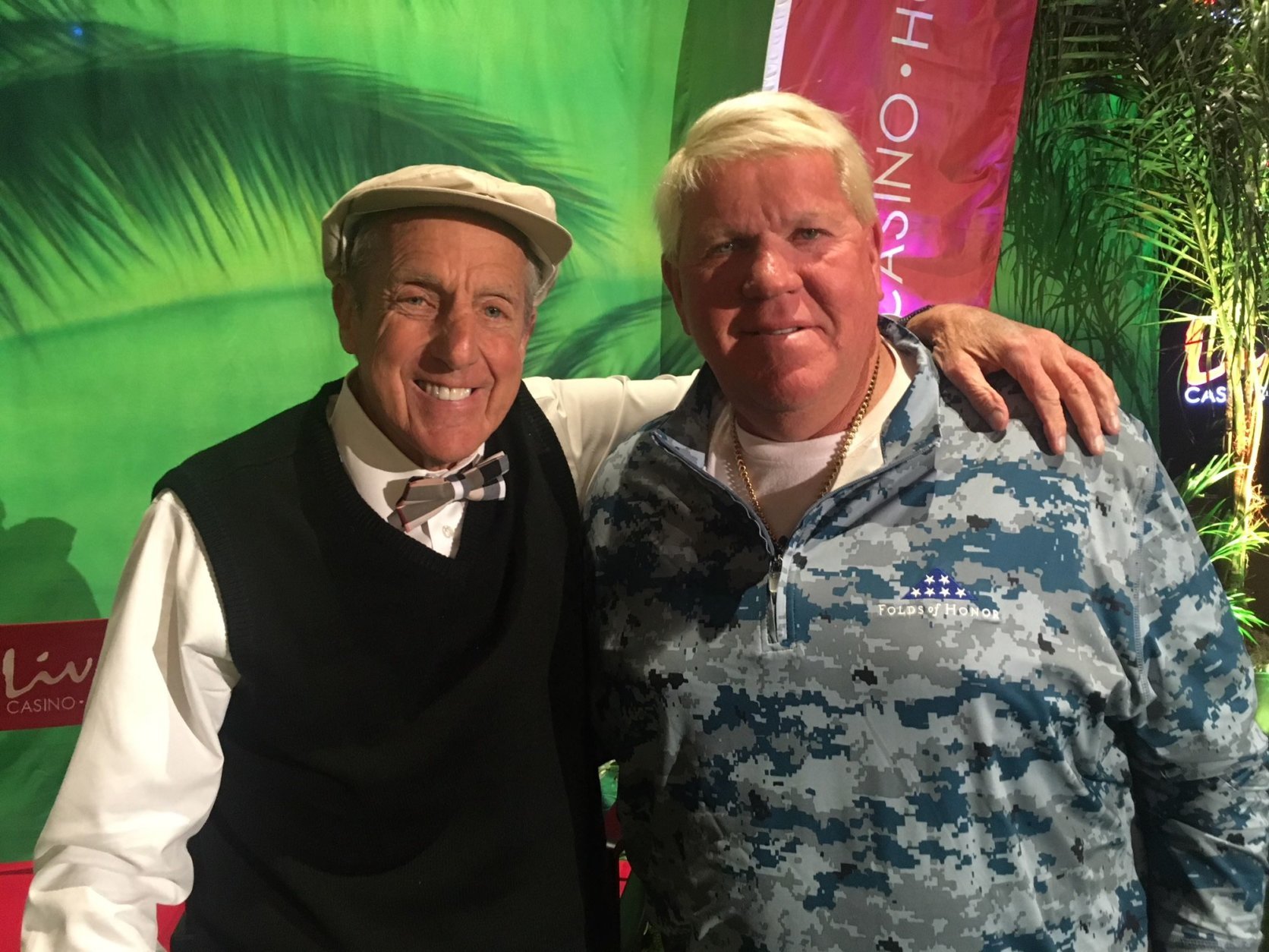 John Daly (right) joined Live! Casino owner David Cordish for a putt-off last week. (WTOP/Noah Frank)