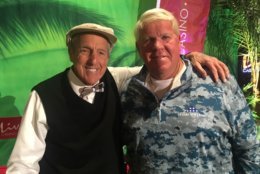 John Daly (right) joined Live! Casino owner David Cordish for a putt-off last week. (WTOP/Noah Frank)